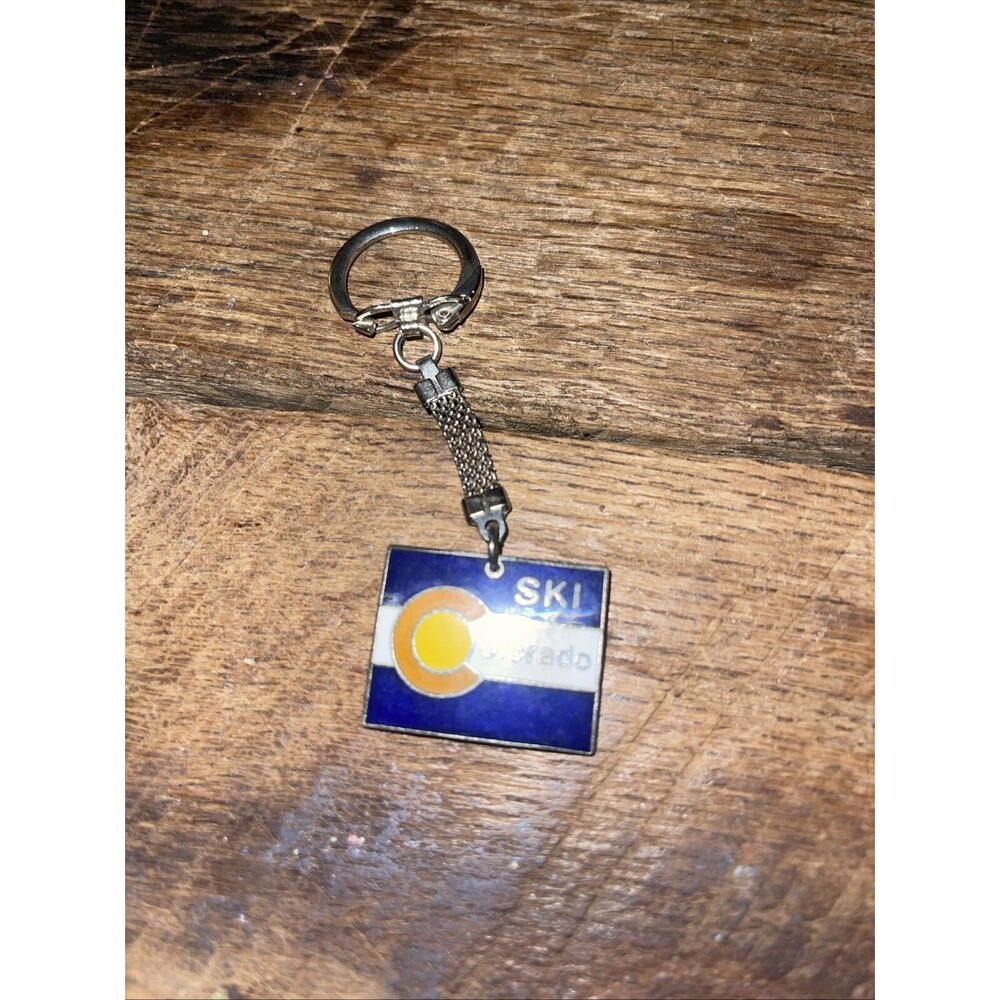Vintage Ski Colorado Metal & Acrylic Keychain